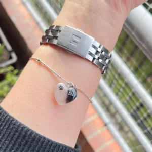 manilla personalizada con huella e inicial de mascota